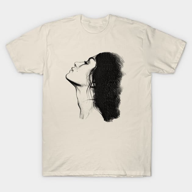 Portrait of a girl minimalism T-Shirt by kachnuart